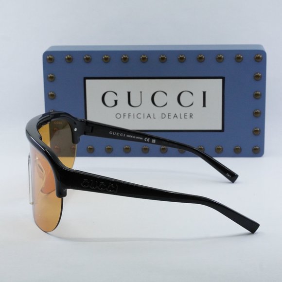 FINAL PRICE NEW GUCCI GG1645S 005 BLACK ORANGE SUNGLASSES - Picture 9 of 11